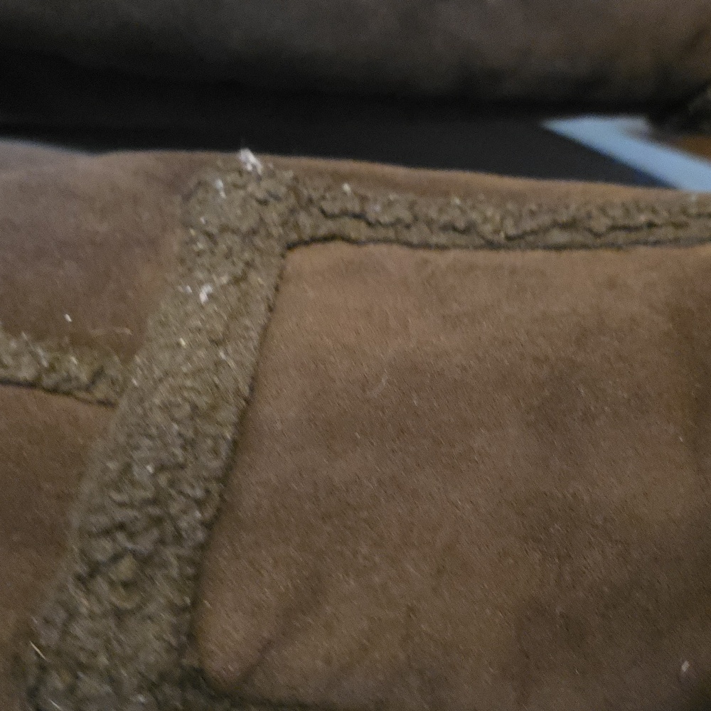 L. L. Bean Girls Faux Brown Suede Hooded Jacket Sherpa Lining Trim  L/14-16 READ - Picture 6 of 13